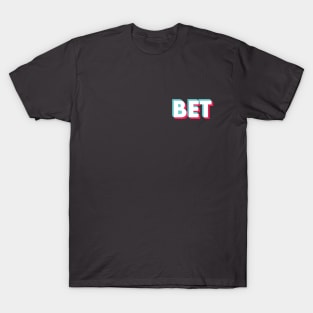 Bet Glitch White Small T-Shirt